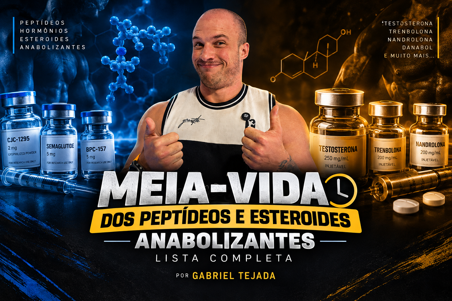 Meia-vida de peptídeos e esteroides: tabela completa